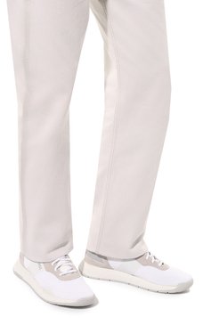 Мужские комбинированные кроссовки BOSS белого цвета, арт. 50498245 | Фото 3 (Материал сплава: Проставлено; Стили: Классический; Подошва: Массивная; Драгоценные камни: Проставлено)