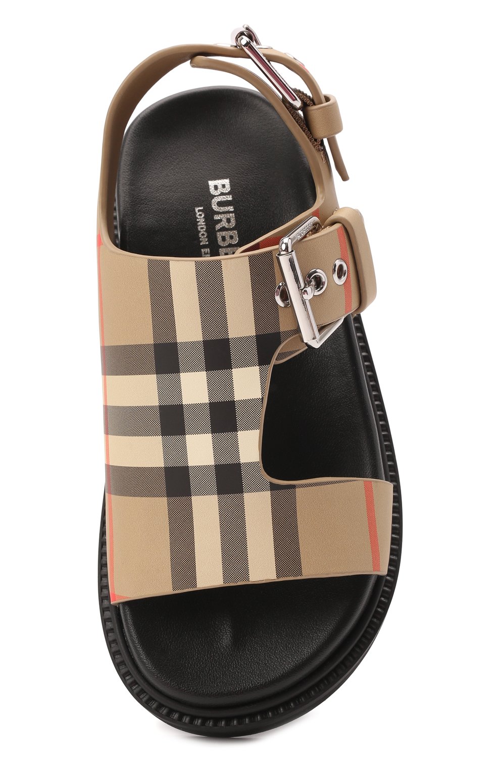 Мужского кожаные сандалии BURBERRY бежевого цвета, арт. 8049398 | Фото 4