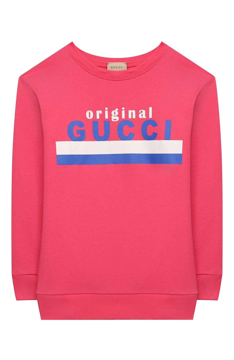 Детский хлопковый свитшот GUCCI розового цвета, арт. 627964/XJC7C | Фото 1 (Рукава: Длинные; Региональные ограничения белый список (Axapta Mercury): RU; Материал сплава: Проставлено; Материал внешний: Хлопок; Девочки Кросс-КТ: Свитшот-одежда; Драгоценные камни: Проставлено; Ростовка одежда: 10 - 11 лет | 140 - 146см, 4 года | 104 см, 5 лет | 110 см, 6 лет | 116 см, 8 лет | 128 см)