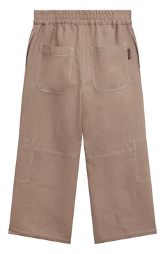 Детские брюки из вискозы BRUNELLO CUCINELLI бежевого цвета, арт. BH126P079A | Фото 2 (Случай: Повседневный; Материал внешний: Вискоза)