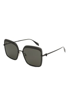 Женские солнцезащитные очки ALEXANDER MCQUEEN черного цвета, арт. AM0222SK-001 | Фото 1 (Тип очков: С/з; Очки форма: Квадратные; Оптика Гендер: оптика-женское)