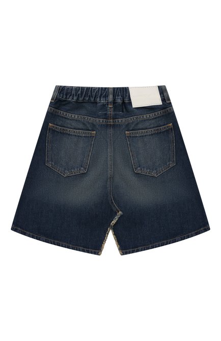 Детская джинсовая юбка MM6 синего цвета, арт. M60454/MM090 | Фото 2 (Материал сплава: Проставлено; Нос: Не проставлено; Материал внешний: Хлопок)
