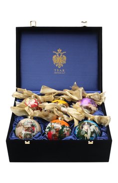 Набор из шести елочных игрушек рождество TSAR разноцветного цвета, арт. 680546 | Фото 1 (Региональные ограничения белый список (Axapta Mercury): Не проставлено; Нос: Не проставлено)