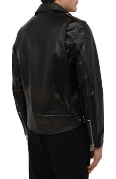 Мужская кожаная куртка DIESEL темно-коричневого цвета, арт. A04006/0JCAZ | Фото 4 (Кросс-КТ: Куртка; Рукава: Длинные; Стили: Панк; Материал внешний: Натуральная кожа; Мужское Кросс-КТ: Кожа и замша; Длина (верхняя одежда): Короткие; Материал подклада: Хлопок)