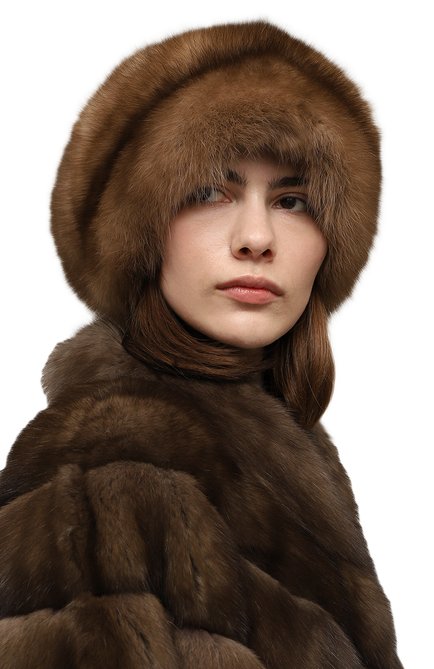 Женская шапка из меха соболя KUSSENKOVV разноцветного цвета, арт. 063600005682 | Фото 2 (Материал: Натуральный мех)