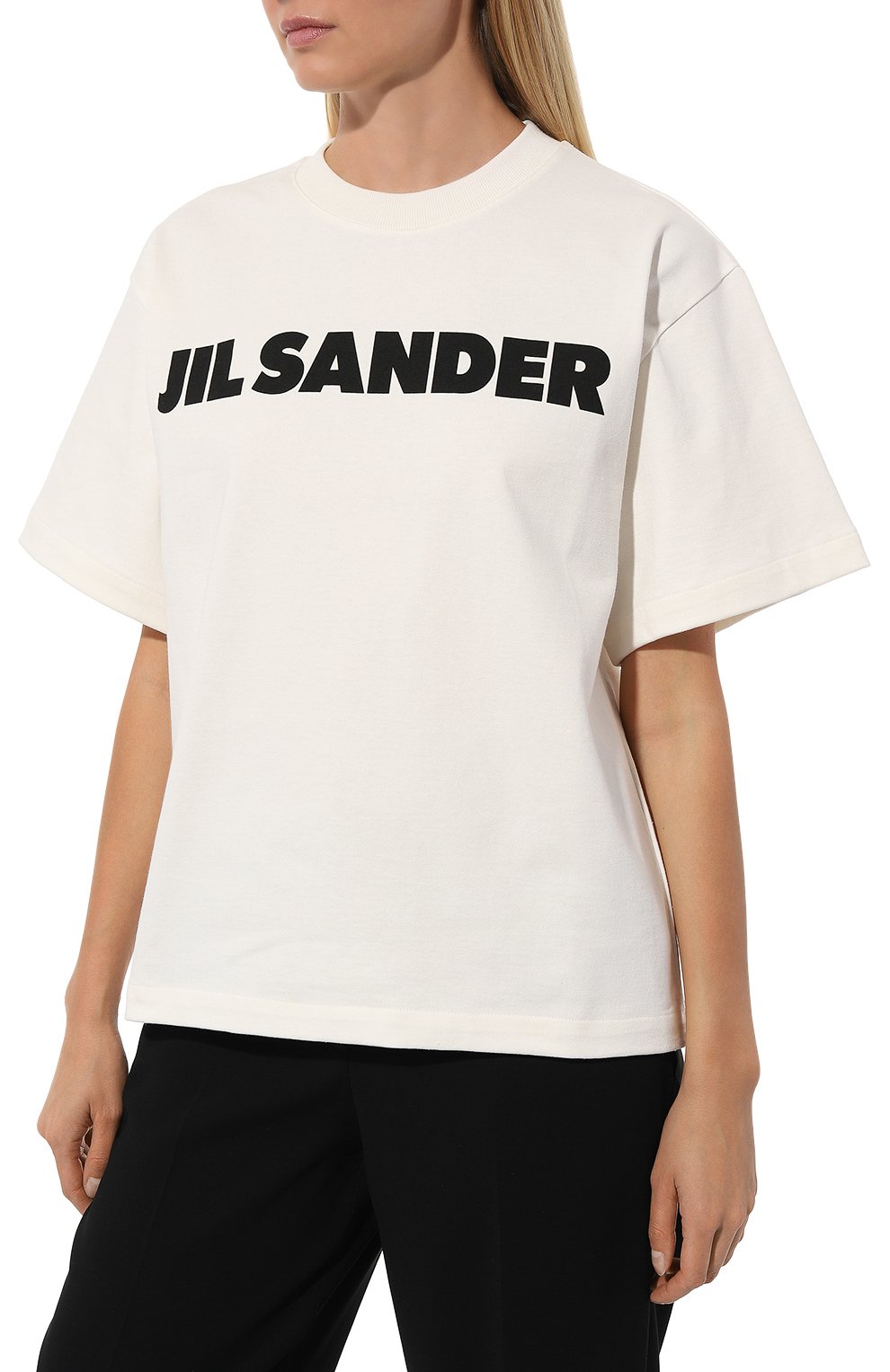 Женская белая хлопковая футболка JIL SANDER купить в интернет-магазине ...