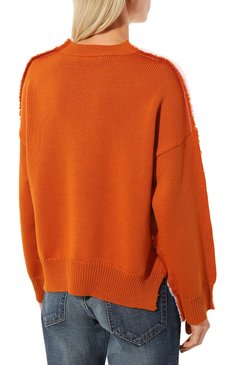 Женский шерстяной пуловер MARNI розового цвета, арт. GCMD0443S0 UFW612 | Фото 4 (Материал внешний: Шерсть; Рукава: Длинные; Длина (для топов): Стандартные; Материал сплава: Проставлено; Женское Кросс-КТ: Пуловер-одежда; Драгоценные камни: Проставлено; Стили: Кэжуэл)