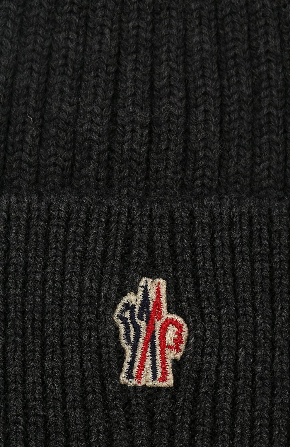 Мужская шерстяная шапка MONCLER серого цвета, арт. D2-097-00259-00-04761 | Фото 3 (Материал: Текстиль, Шерсть; Кросс-КТ: Трикотаж)