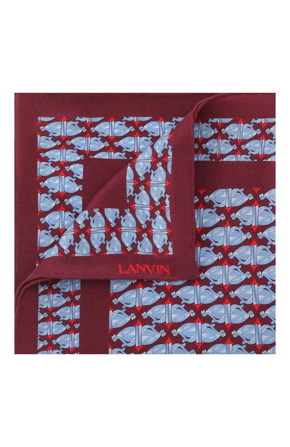 Мужской шелковый платок LANVIN бордового цвета, арт. 3812/HANDKERCHIEF | Фото 1 (Материал: Текстиль, Шелк)