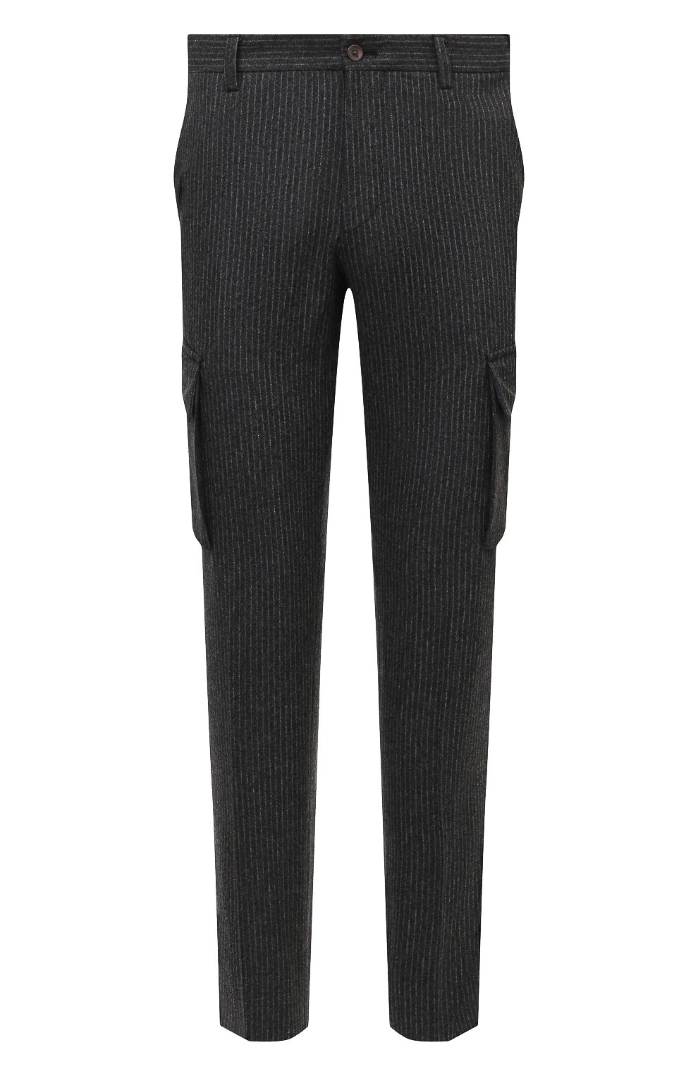 Мужские шерстяные брюки-карго CORNELIANI темно-серого цвета, арт. 884L02-1817513/00 | Фото 1 (Силуэт М (брюки): Карго; Материал внешний: Шерсть; Длина (брюки, джинсы): Стандартные; Случай: Повседневный; Стили: Кэжуэл)