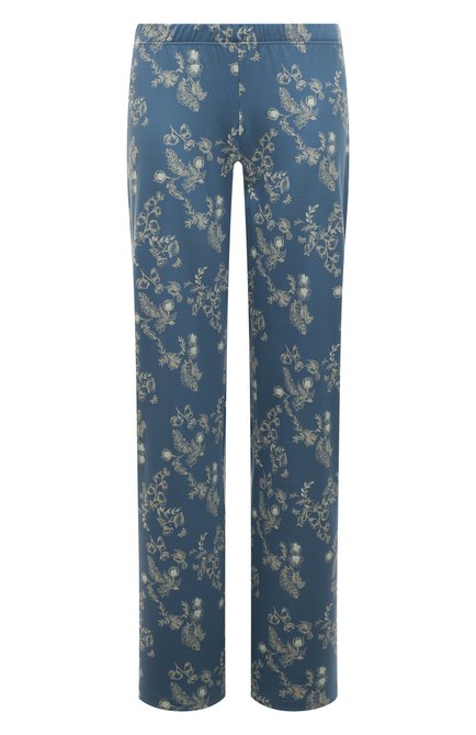 Женские хлопковые брюки HANRO синего цвета, арт. 076492 | Фото 1 (Материал внешний: Хлопок; Материал сплава: Проставлено; Нос: Не проставлено)