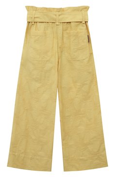 Детские хлопковые брюки BRUNELLO CUCINELLI желтого цвета, арт. BL191P034AB | Фото 2 (Материал сплава: Проставлено; Нос: Не проставлено; Материал внешний: Хлопок; Ростовка одежда: 10 - 11 лет | 140 - 146см)