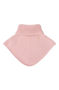 Детский шерстяной шарф-манишка IL TRENINO розового цвета, арт. CL-4058/J | Фото 1 (Материал: Текстиль, Шерсть; Материал сплава: Проставлено; Нос: Не  проставлено)