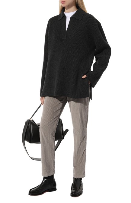 Женские вельветовые брюки ELEVENTY серого цвета, арт. H80PANE01/TES0H255 | Фото 2 (Материал сплава: Проставлено; Материал внешний: Х�лопок; Длина (брюки, джинсы): Стандартные; Драгоценные камни: Проставлено)