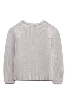 Детский комплект из пуловера и брюк BABY T серого цвета, арт. 23AI010C/1M-12M | Фото 3 (Материал внешний: Шерсть; Материал сплава: Проставлено; Нос: Не проставлено)