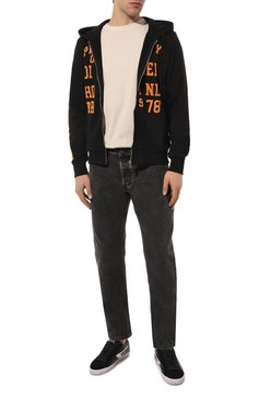 Мужские кожаные кеды s-leroji DIESEL черного цвета, арт. Y02741/PR663 | Фото 2 (Материал утеплителя: Без утеплителя; Материал внутренний: Текстиль; Подошва: Плоская)