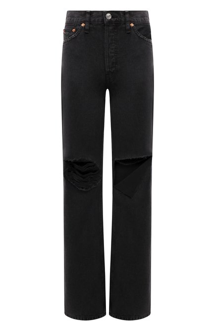 Женские джинсы RE/DONE черного цвета, арт. 184-3WHRL | Фото 1 (Материал внешний: Хлопок; Длина (брюки, джинсы): Стандартные; Материал сплава: Проставлено; Драгоценные камни: Проставлено)
