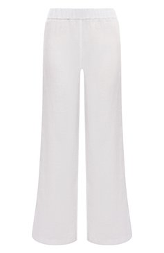 Женские льняные брюки 120% LINO белого цвета, арт. Y0W2297/0115/000 | Фото 1 (Женское Кросс-КТ: Брюки-пляжная одежда, Брюки-одежда; Силуэт Ж (брюки и джинсы): Широкие; Длина (брюки, джинсы): Стандартные; Материал сплава: Проставлено; Материал внешний: Лен; Драгоценные камни: Проставлено; Стили: Кэжуэл)