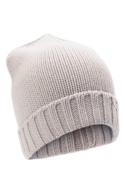 Женская кашемировая шапка MOORER серого цвета, арт. VETTA-CWS/M0DMA100023-TEPA177 | Фото 1 (Материал: Шерсть, Кашемир, Текстиль)