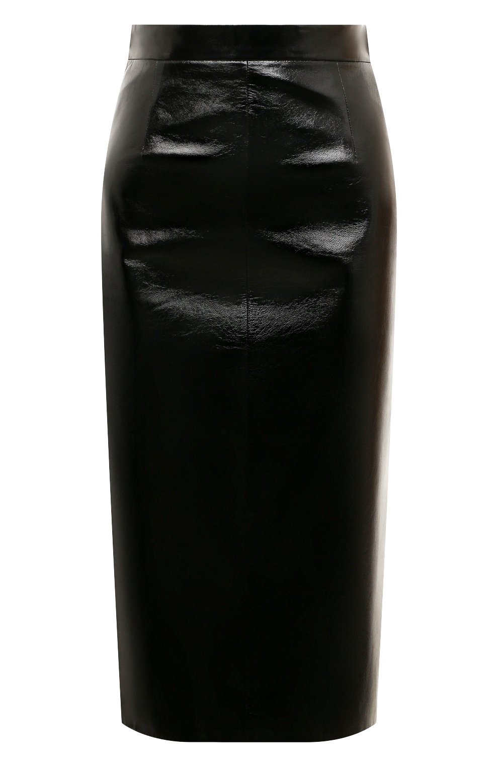 Кожаная юбка Prada черного цвета
