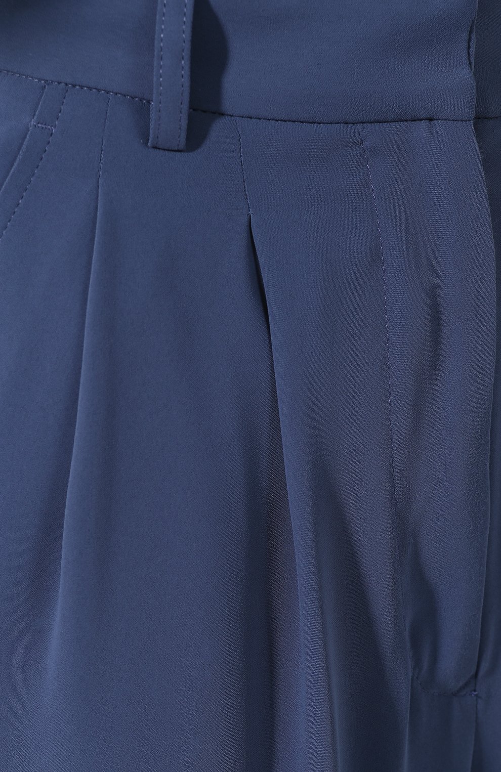 Женские брюки с защипами MM6 синего цвета, арт. S52KA0180/S43455 | Фото 5 (Женское Кросс-КТ: Брюки-одежда; Материал внешний: Синтетический материал; Длина (брюки, джинсы): Укороченные; Статус проверки: Проверена категория)