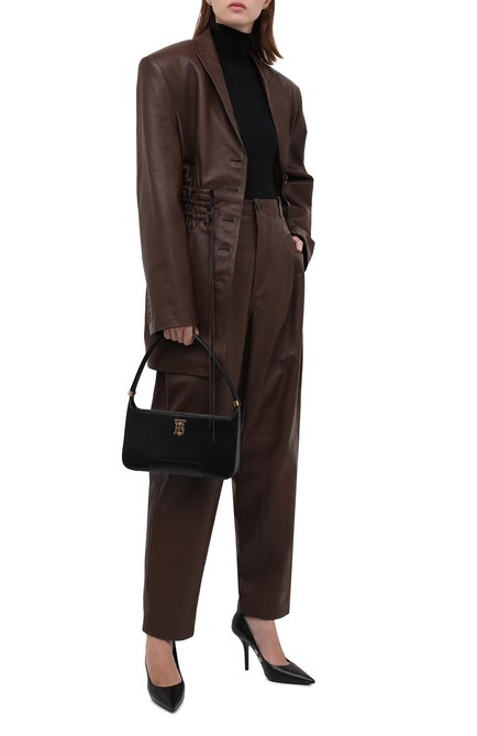 Женские кожаные брюки THE MANNEI коричневого цвета, арт. W21TM_SH0BAK-SH0BAK PANTS | Фото 2 (Материал подклада: Вискоза; Длина (брюки, джинсы): Стандартные; Женское Кросс-КТ: Брюки-одежда; Силуэт Ж (брюки и джинсы): Широкие; Стили: Гламурный; Материал внешний: Натуральная кожа)
