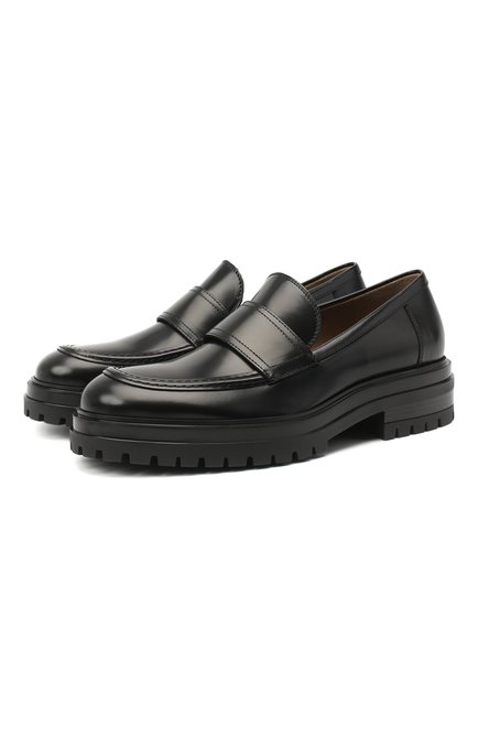 Мужские кожаные лоферы GIANVITO ROSSI черного цвета по цене 72200 руб., арт. U25290.20G0M.SRANER0 | Фото 1