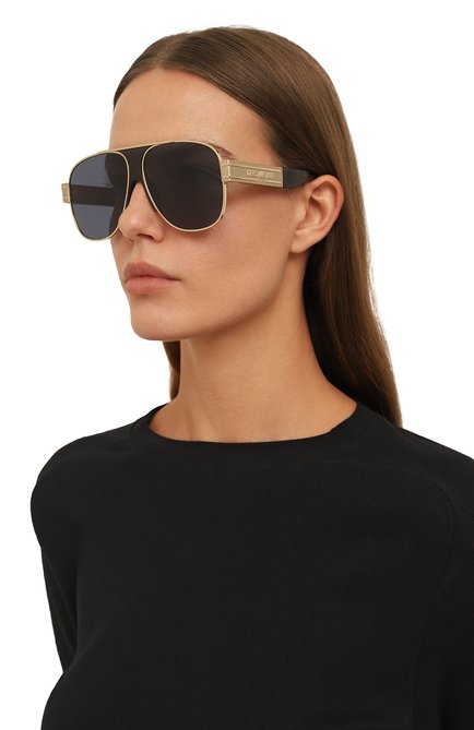 Женские солнцезащитные очки DIOR синего цвета, арт. DI0RSIGNATURE A3U B0B0 | Фото 2 (Тип очков: С/з; Оптика Гендер: оптика-женское; Очки форма: Авиаторы)