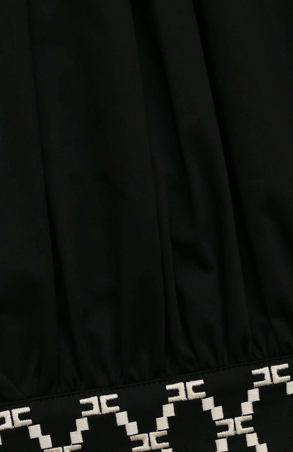 Детское хлопковая блузка ELISABETTA FRANCHI LA MIA BAMBINA черного цвета, арт. EFCA173/CA248/BE016/10A-12A+ | Фото 3 (Рукава: Длинные; Случай: Повседневный; Материал сплава: Проставлено; Материал внешний: Хлопок; Драгоценные камни: Проставлено)