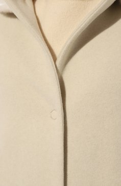 Женское шерстяное пальто MANZONI24 белого цвета, арт. 23M965-DB4F_SET | Фото 5 (Материал внешний: Шерсть; Рукава: Длинные; Длина (верхняя одежда): До колена; Материал сплава: Проставлено; Материал подклада: Синтетический материал; 1-2-бортные: Однобортные; Драгоценные камни: Проставлено; Стили: Кэжуэл)