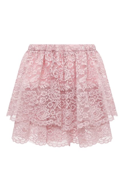 Детская юбка ERMANNO SCERVINO розового цвета, арт. ESFG0018 RI325 YS009/M-XL | Фото 1 (Материал подклада: Синтетический материал; Материал внешний: Синтетический материал; Случай: Повседневный, Вечерний)