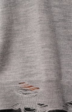 Женский шерстяной пуловер R13 серого цвета, арт. R13WY172-Y049B | Фото 5 (Материал внешний: Шерсть; Рукава: Длинные; Длина (для топов): Стандартные; Материал сплава: Проставлено; Женское Кросс-КТ: Пуловер-одежда; Драгоценные камни: Проставлено; Стили: Кэжуэл)