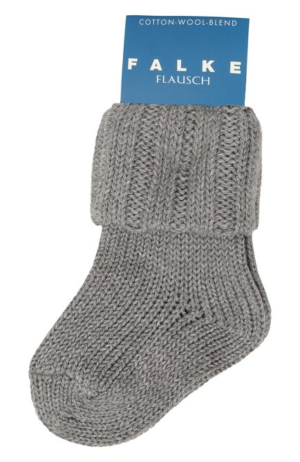 Детские хлопковые носки FALKE серого цвета, арт. 10408. | Фото 1 (Региональные ограничения белый список (Axapta Mercury): RU)