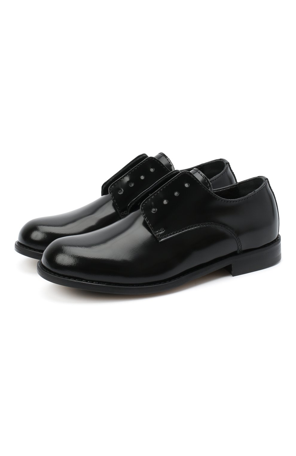 Детские кожаные дебри без шнуровки DSQUARED2 черного цвета, арт. 65202/LUX/28-35 | Фото 1 (Материал внешний: Кожа; Материал внутренний: Натуральная кожа; Региональные ограничения белый список (Axapta Mercury): RU; Мальчики-школьная форма: Классическая обувь; Длина стельки: 17,7, 18,4, 19, 19,7, 20,4, 21, 21,7, 22,3; ширина носка стельки: 6,6, 7, 7,2, 7,5; толщина подошвы: 0,5; высота каблука: 1,8, 1,9)