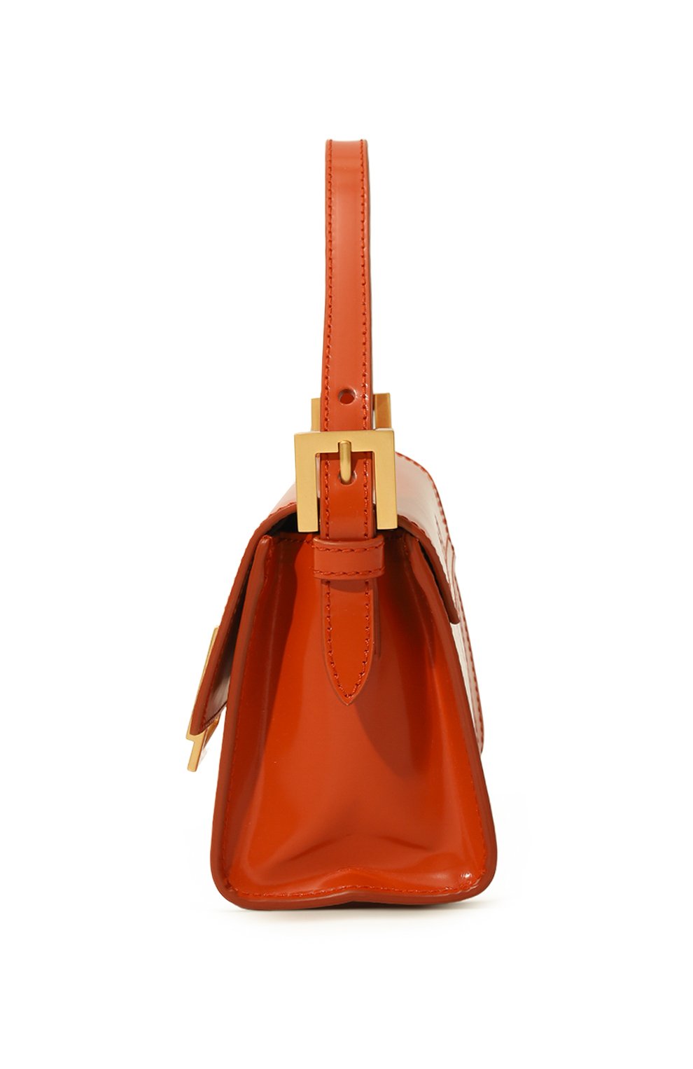 Женская сумка fran BY FAR оранжевого цвета, арт. 23PFFRN0BUGWSMA | Фото 4 (Сумки-технические: Сумки top-handle; Материал: Натуральная кожа; Материал сплава: Проставлено; Размер: mini; Драгоценные камни: Проставлено)