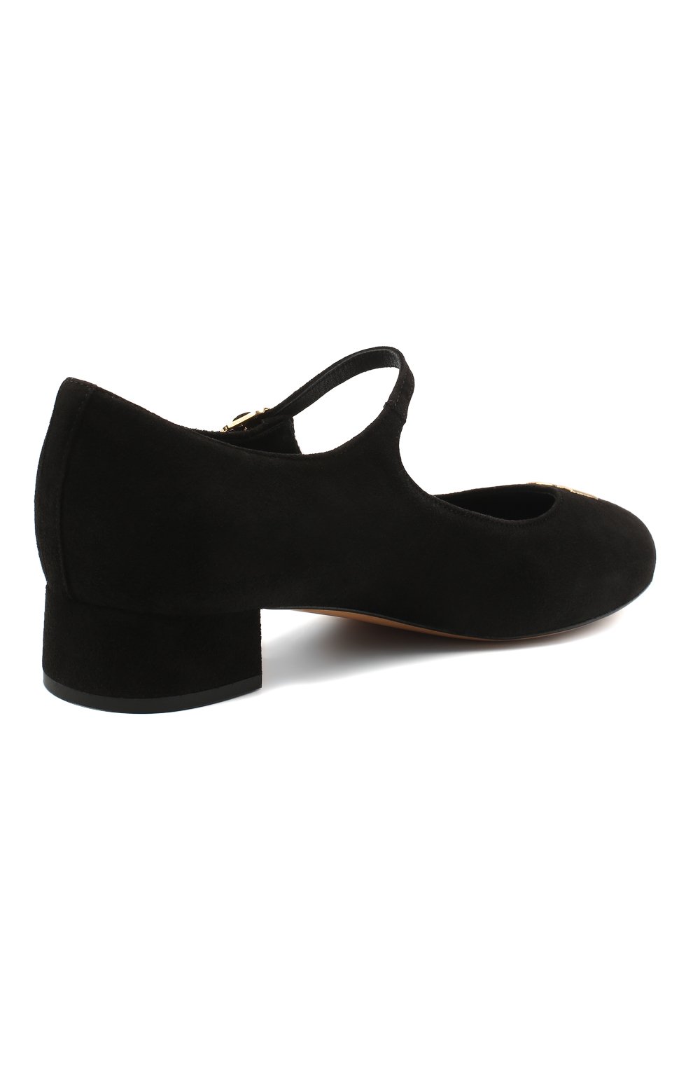 Детские замшевые туфли DOLCE & GABBANA черного цвета, арт. D10537/AC370/37-39 | Фото 3 (Материал внешний: Кожа; Материал внутренний: Натуральная кожа; Региональные ограничения белый список (Axapta Mercury): RU; Девочки-школьная форма: Классическая обувь; Длина стельки: 23,4, 24,1)