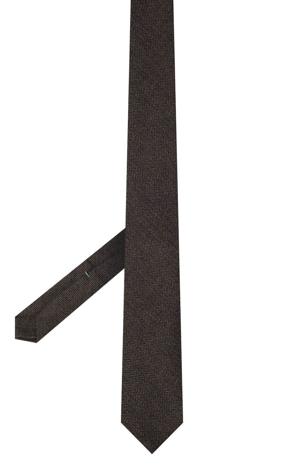 Мужской шерстяной галстук LUIGI BORRELLI темно-коричневого цвета, арт. CR453037/LR | Фото 3 (Принт: С принтом, Без принта; Материал: Текстиль, Шерсть)