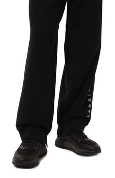 Мужские комбинированные кроссовки SANTONI черного цвета, арт. MBIH21877SBNRUDIN01 | Фото 3 (Материал внешний: Текстиль; Стили: Классический; Материал утеплителя: Без утеплителя; Материал внутренний: Текстиль; Подошва: Массивная)