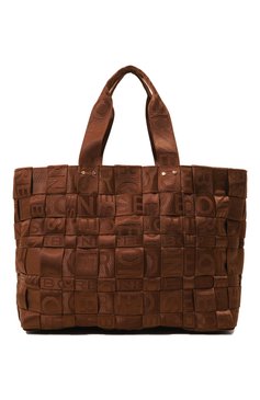 Женский сумка-тоут strapcycle large BORBONESE коричневого цвета, арт. 924522 | Фото 1 (Сумки-технические: Сумки-шопперы; Материал: Текстиль; Размер: large)