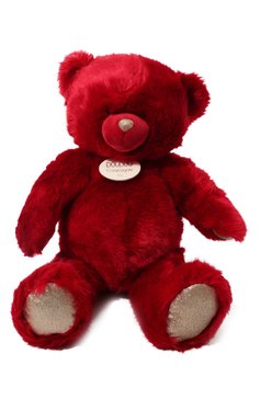 Детского игрушка медведь la peluche DOU DOU ET COMPAGNIE красного цвета, арт. DC3411 | Фото 1 (Игрушки: Мягкие игрушки)