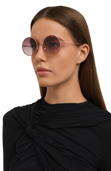 Женские солнцезащитные очки CHLOÉ розового цвета, арт. CC0016S 002 | Фото 2 (Нос: Не проставлено; Региональные ограничения белый список (Axapta Mercury): Не проставлено)