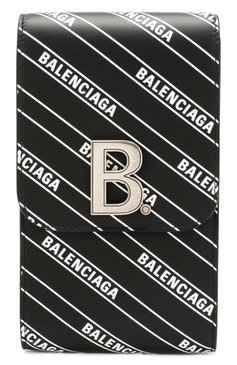 Мужская кожаная сумка BALENCIAGA черно-белого цвета, арт. 600201/1NH6Y | Фото 1 (Материал: Натуральная кожа; Размер: mini; Ремень/цепочка: На ремешке)