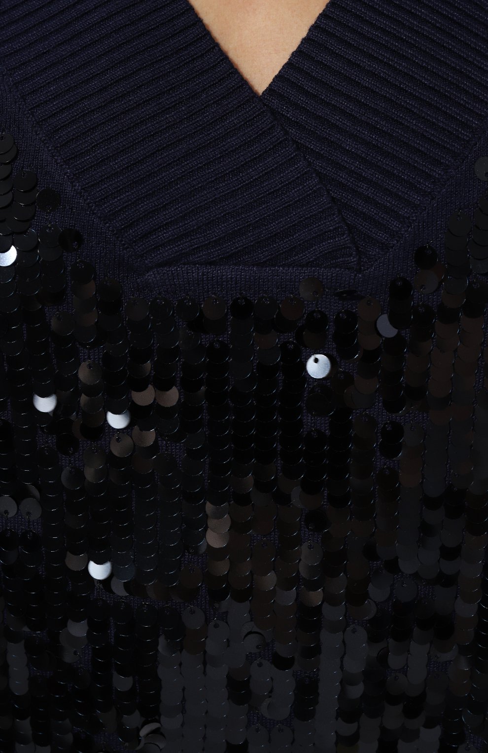 Женский жилет из вискозы LIU JO темно-синего цвета, арт. CF3017/MS49I | Фото 5 (Материал сплава: Проставлено; Женское Кросс-КТ: Жилет-одежда; Материал внешний: Вискоза; Драгоценные камни: Проставлено; Длина (верхняя одежда): Короткие; Стили: Романтичный)