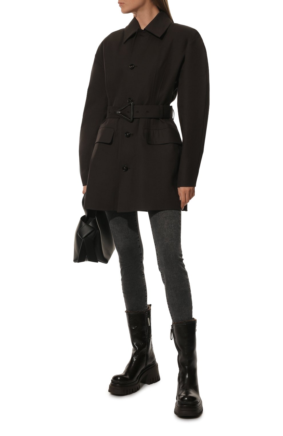 Женские кожаные сапоги PREMIATA коричневого цвета, арт. M6346/G0MMALACCA | Фото 2 (Высота голенища: Средние; Материал внешний: Кожа; Материал утеплителя: Натуральный мех; Каблук высота: Средний; Каблук тип: Устойчивый)