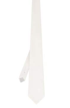Мужской шелковый галстук GIORGIO ARMANI белого цвета, арт. 360054/8P999 | Фото 3 (Материал: Текстиль, Шелк; Принт: Без принта; Материал сплава: Проставлено; Нос: Не проставлено)
