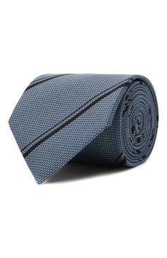 Мужской шелковый галстук BRIONI тёмно-голубого цвета, арт. 062H00/01411 | Фото 1 (Принт: С принтом; Материал: Текстиль, Шелк; Материал сплава: Проставлено; Нос: Не проставлено)