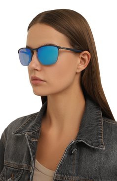 Женские солнцезащитные очки RAY-BAN синего цвета, арт. 3686-92044L | Фото 2 (Тип очков: С/з; Материал: Металл; Очки форма: Квадратные; Оптика Гендер: оптика-унисекс)
