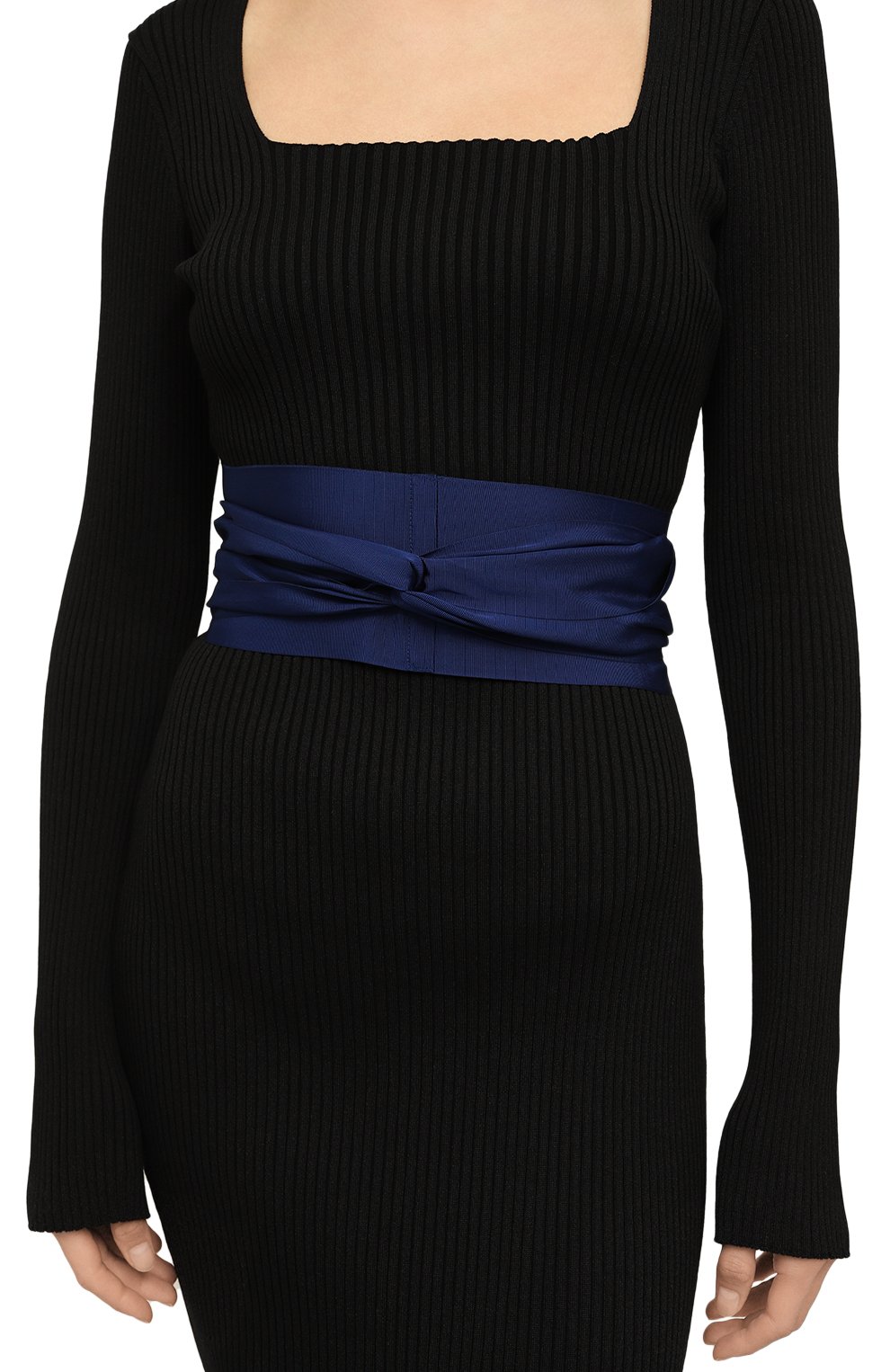 Женский текстильный пояс SARA ROKA синего цвета, арт. S1X7519/S456219 | Фото 2 (Материал: Текстиль; Материал сплава: Проставлено; Нос: Не проставлено)