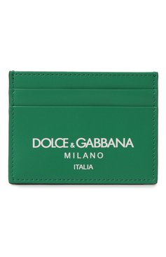 Мужской кожаный футляр для кредитных карт DOLCE & GABBANA зеленого цвета, арт. BP0330/AN244 | Фото 1 (Материал: Натуральная кожа; Материал сплава: Проставлено; Нос: Не проставлено)