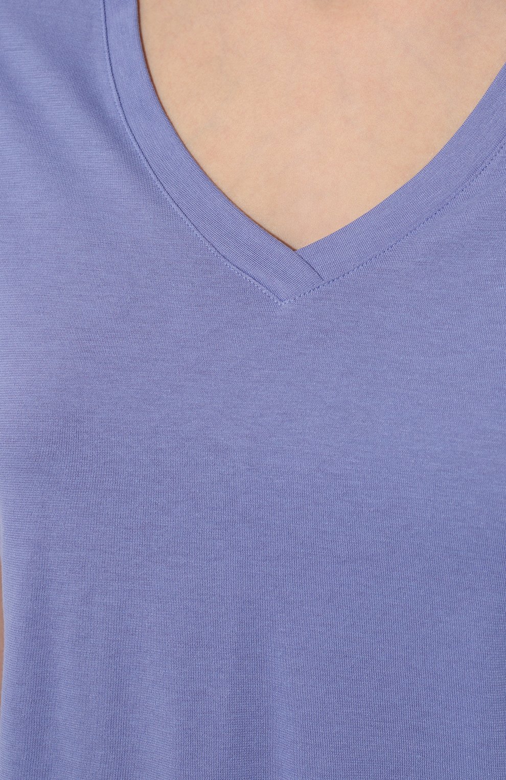 Женская футболка HANRO голубого цвета, арт. 077876. | Фото 5 (Материал внешний: Синтетический материал, Хлопок; Материал сплава: Проставлено; Нос: Не проставлено; Женское Кросс-КТ: Футболка-белье)